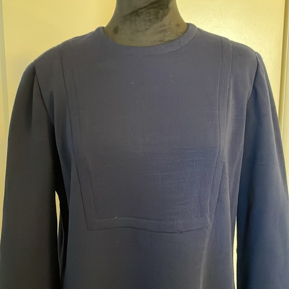 Dressbarn- long sleeved Blue Dress with square design on chest. Size XL. - Picture 2 of 5